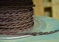 brown twisted cloth covered 2 wire