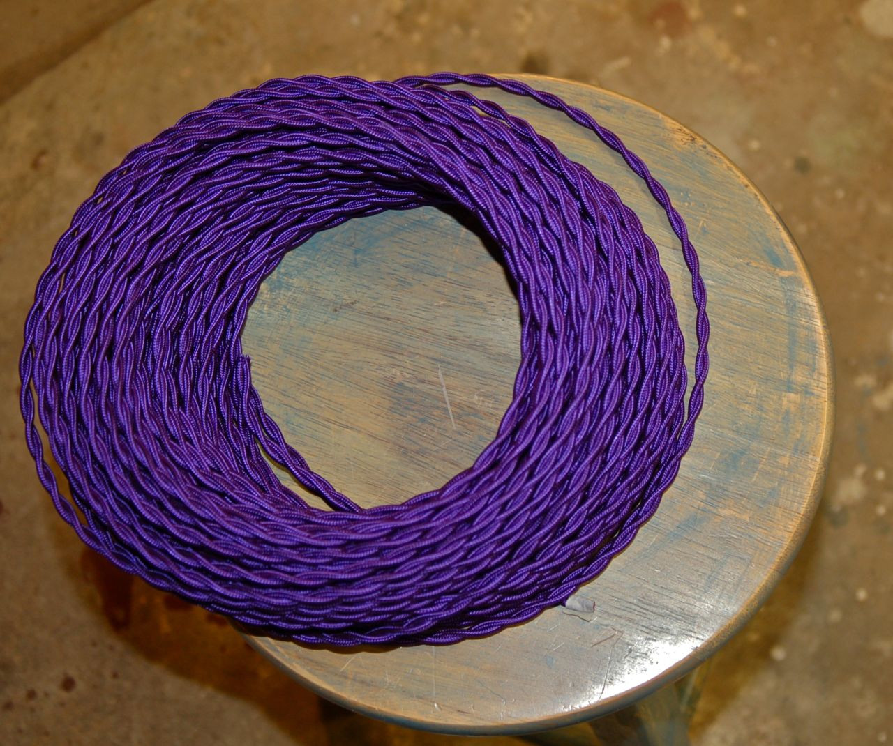 Braided Rayon Fabric Wire Purple Round Cloth Covered Electrical Wire 