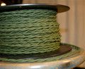 green cotton twisted cloth covered 2 wire