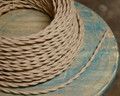 tan beige cotton twisted cloth covered 2 wire