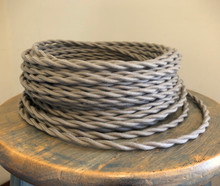 clay grey cotton twisted cloth covered 2 wire