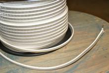white parallel flat cloth covered 2 wire