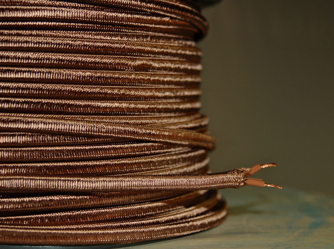 Spool of Brown Parallel Rayon Covered Wire SPT-1 100 ft 