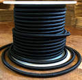 Black Round Cloth Covered 3-Wire Cord, Rayon - PER FOOT