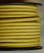 gold round cloth covered 3 wire