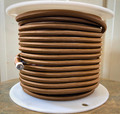 brown round cloth covered 3 wire