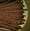 brown twisted cloth covered 3 wire