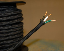 black overbraid cloth covered 3 wire
