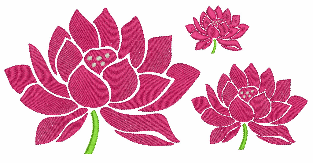 machine embroidery lotus flower designs pes format