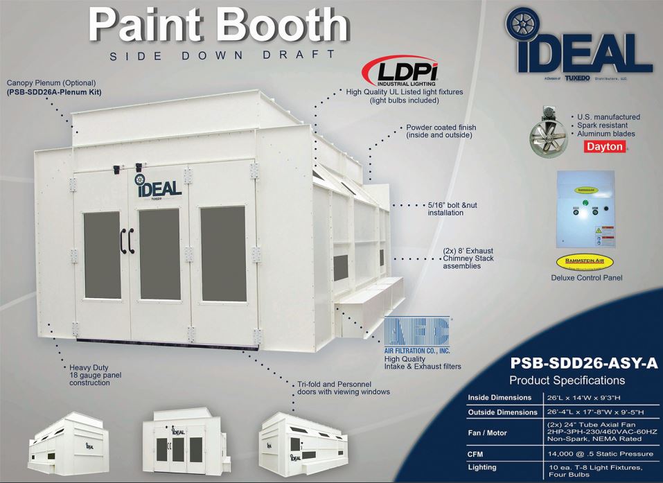 iDEAL - PSB-AFCF23B-AK CROSS FLOW DRAFT PAINT SPRAY BOOTH 1PH