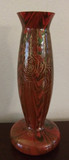 Gorgeous Red & Glittery Green Aventurine Gilt Decorated Glass Vase Legras French
