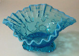 Flora Blue Opalescent Glass Bowl - Beaumont 