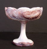 Scroll with Acanthus Purple Slag Glass Jelly Compote