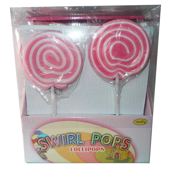 giant red and white swirl lollipops