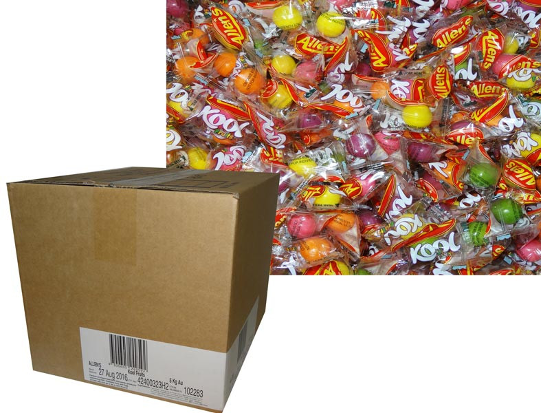 Allens Kool Fruits 5kg box of Wrapped individual mints, and other