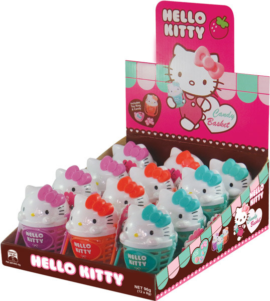Hello Kitty Candy Baskets - Hard Candy + Toy Ring, and other