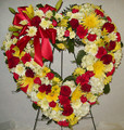 Red Yellow and White Floral Heart