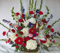 Red, White and Blue Basket Spray