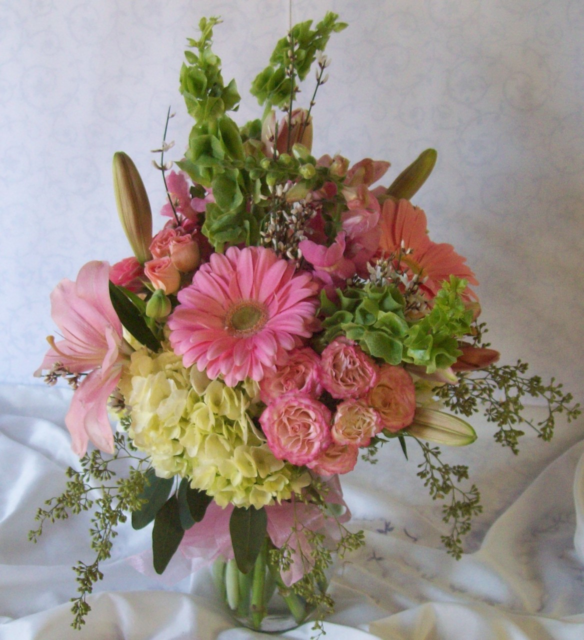 Pink and Green Sympathy Vase