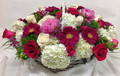 Low Pink and White Basket