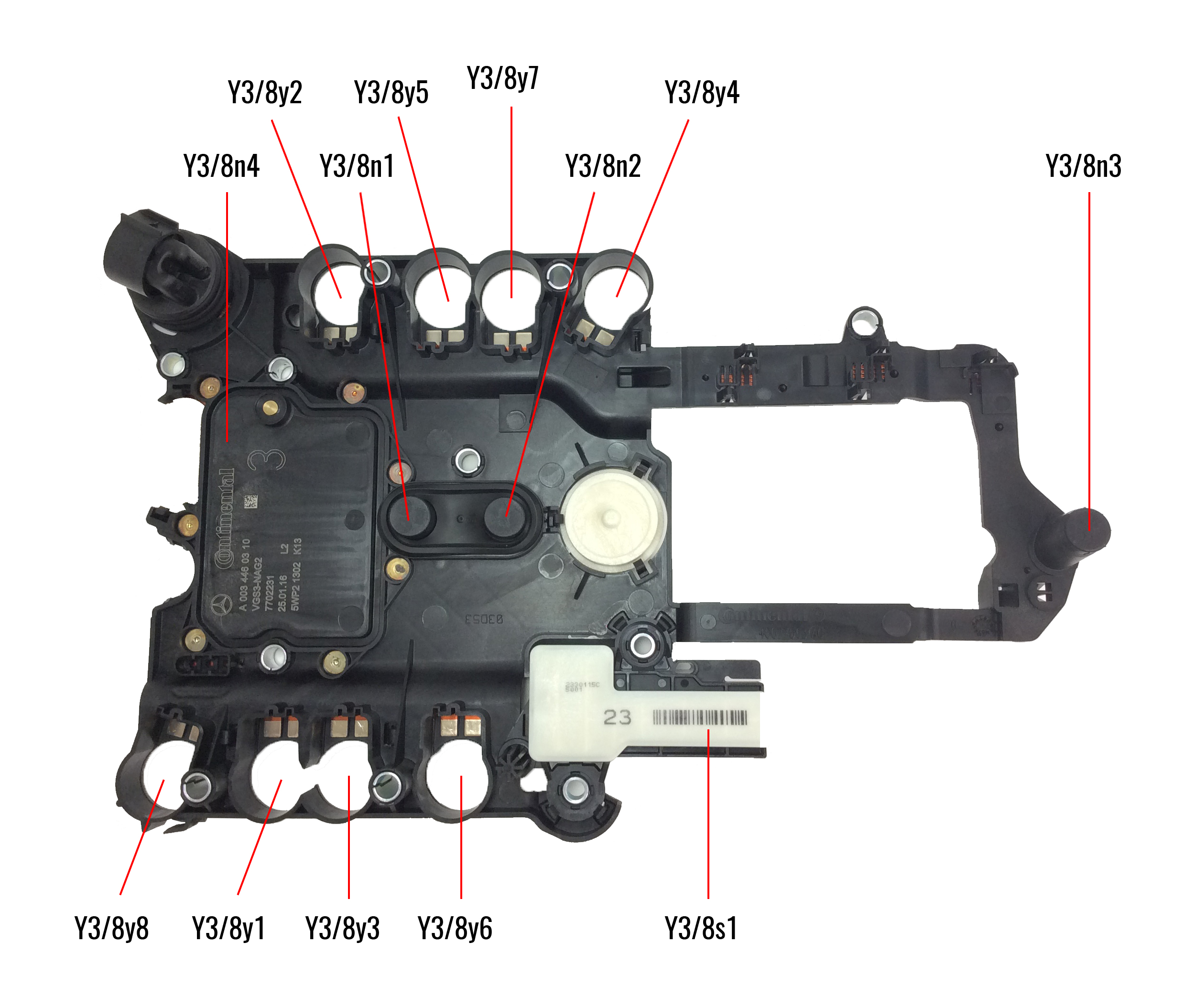 mercedes 722.9 transmission control plate components