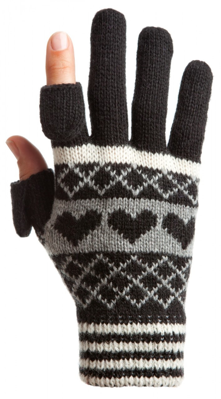 SSBSM Knitting Gloves 1 Pair Windproof Ribbed Cuffs Stylish Autumn Winter  Velvet Lining Striped Knitting Gloves 