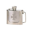 Belt Buckle Flask, Chopper, Twist Off Captive Cap