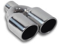 Dual 3.5" Round Stainless Steel Exhaust Tips (Single Wall,Straight Cut)