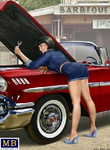 Masterbox Models - 1950-60's Girl in Short Shorts Making Small Repair