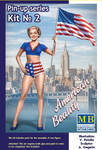 Masterbox Models - Betty, American Beauty Pin-Up Girl Standing Holding American Flag