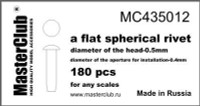 Masterclub - Flat Spherical rivet, head 0.5 mm aperture 0.4 mm 200 pcs.