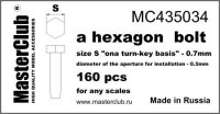 Masterclub Hexagon standard Nut, head 0.6mm aperture 0.4mm 180 pcs.