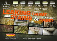 Lifecolor - Leaking Grime Matt - Stains & Damp Satin Glossy Diorama Acrylic Set