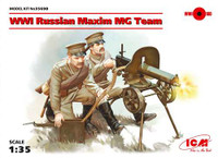 ICM Models - WWI Russian Maxim MG Team (2) w/MG, Weapons & Equipment