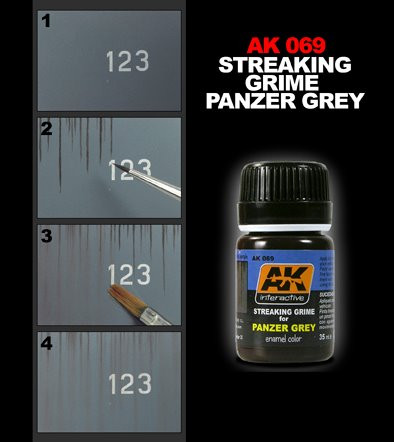 AK Interactive - Streaking Grime for Panzer Grey Vehicles - LAST CAVALRY LLC