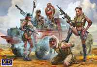 Masterbox Models: Desert Battles - Skull Clan, Amazon Women Warriors (4) w/Captured Man