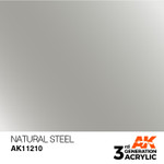 AK Interactive: 3rd Generation Acrylic - Natural Steel