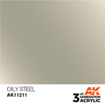 AK Interactive: 3rd Generation Acrylic - Oily Steel