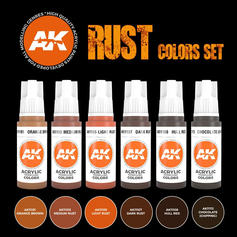 AK Interactive: 3rd Gen - Rust & Abandoned Acrylic Paint Set