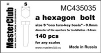 Masterclub - Hexagon standard bolt head, head 0.8mm aperture 0.6mm 140 pcs.