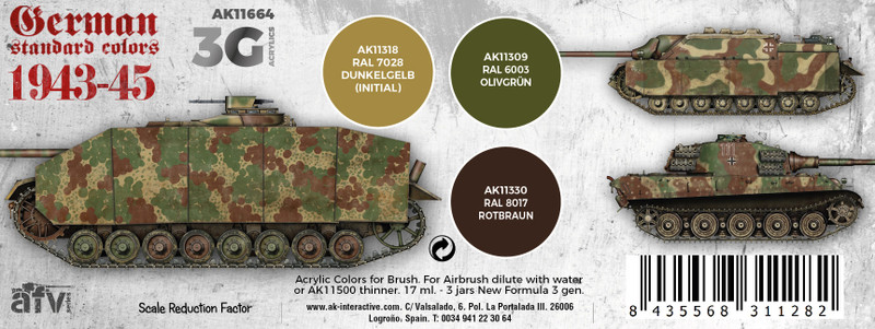 AK Interactive: 3rd Gen - German Standard 1943-45 Colors Set