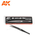 AK Interactive - HG Angled Tweezers, 02 Flat End