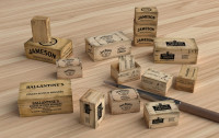 Matho Models - Wooden-Type Whiskey Crates Printed Paper