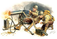 Masterbox Models - WWII US Browning M1917A MG w/2 Gunners