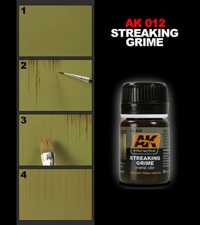  AK Interactive AK 012, Streaking Grime General - 35 ML / 1.18  Fl.Oz Jar : Arts, Crafts & Sewing