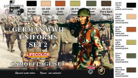 Lifecolor - WWII Camoflauge German Uniforms Set #2 Acrylic Paint Set