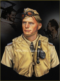 Figurine Maquette Young Miniatures - Pilote Luftwaffe Afrique Du Nord WWII (1/10)