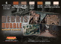 Lifecolor Debris Rubble & Europe Village Diorama Acrylic Set