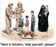 Masterbox Models - Here is Snickers! US Soldiers, Eastern Woman w/Children & Dog