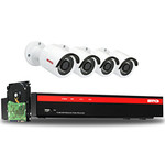 BTG 8CH 4K NVR 5MP 4 Cameras Security Camera System Built-in PoE with Outdoor 5MP Surveillance IP PoE 4 Bullet Cameras HD 2592 x 1944 IR CCTV System H265 1TB HDD